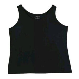 Talbots ~Woman Plus Size 3X~ Black Sleeveless Tank Top Cotton Blend Camisole.